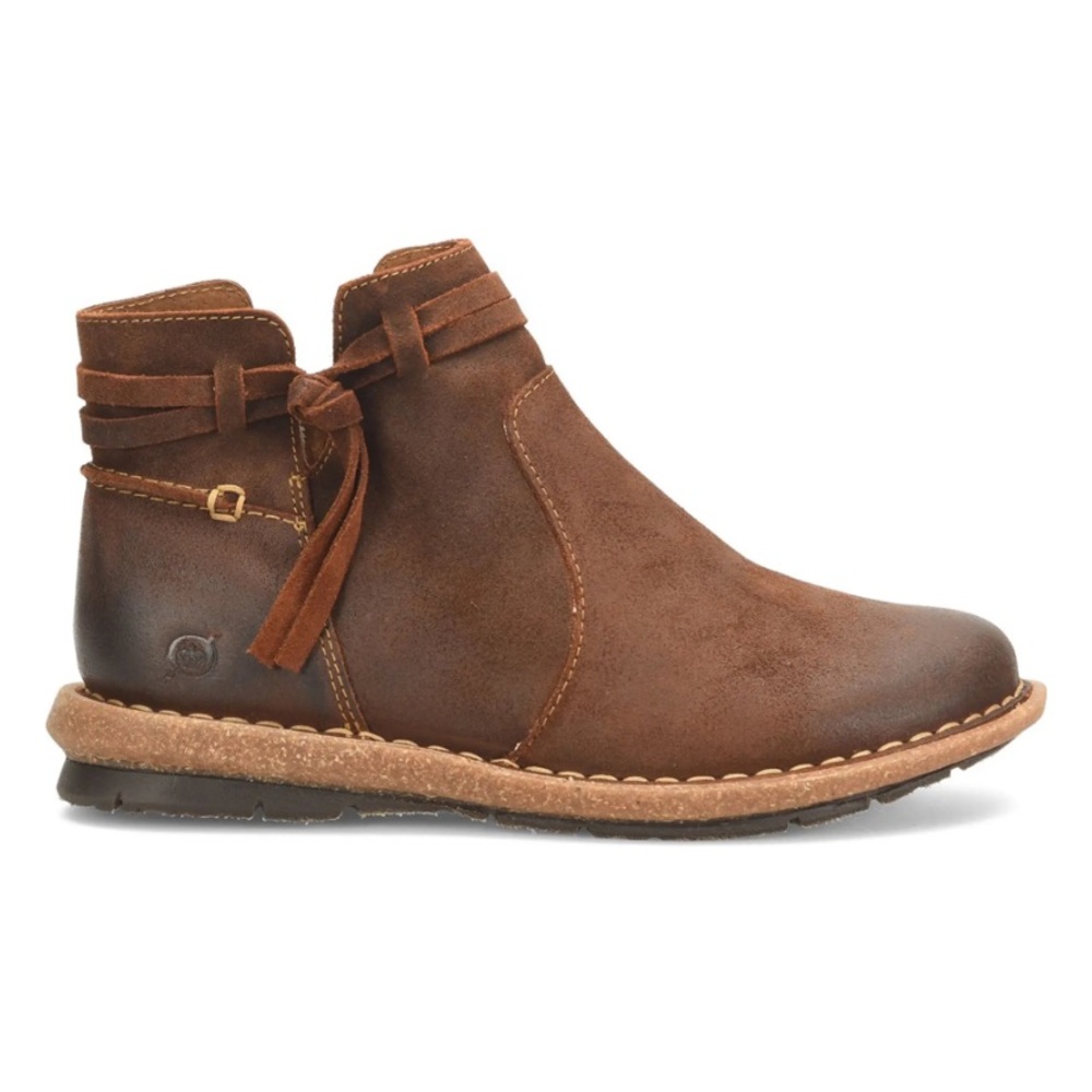 Born Wynter Brown Leather Booties Size 7.5